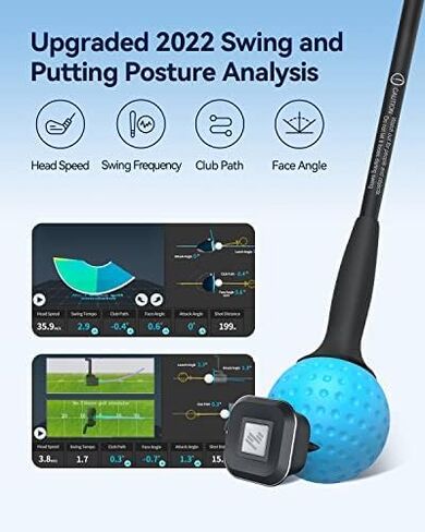 PHIGOLF Phigolf2 Golf Simulator with Swing Stick for Indoor & Outdoor Use, Golf Swing Trainer with Upgraded Motion Sensor & 3D Swing Analysis, Compatible E6 Connect APP, Works with Smartdevices in Saudi Arabia