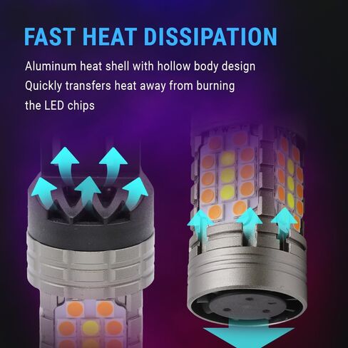 Syneticusa 1157 Error Free Canbus Dual Color Switchback LED Turn Signal Light Bulbs Anti Hyper Flash All in One Built In Resistors Amber/Yellow Turn Signal Anti (1157) in Saudi Arabia