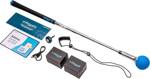 PHIGOLF Phigolf2 Golf Simulator with Swing Stick for Indoor & Outdoor Use, Golf Swing Trainer with Upgraded Motion Sensor & 3D Swing Analysis, Compatible E6 Connect APP, Works with Smartdevices in Saudi Arabia