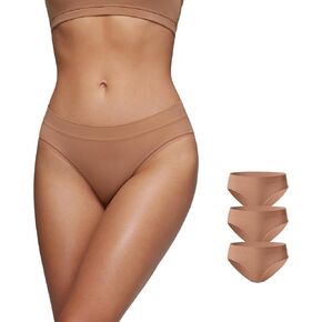 CRZ YOGA Softhold Bikini Underwear for Women - Sexy Tagless Hipster Stretch Breathable Ladies Cheeky Panties 3 Pack in Kuwait