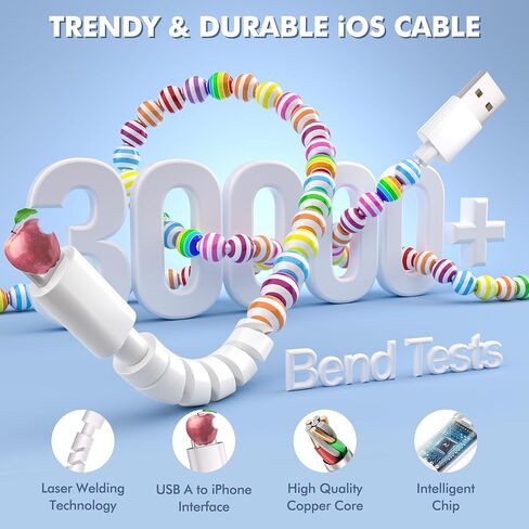 Cololden for iPhone Charger Cord 3.3ft USB إلى كابل iPhone لشاحن iPhone ، شحن سريع أنيقة أسود للرجال للرجال 66W USB كابل لـ iPhone 14 13 12 11 PRO MAX XR XS MAX IPAD PRO/AIR/MINI in Kuwait