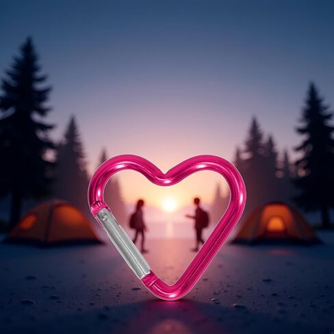 Heart Shaped Carabiner Clip Aluminum Alloy Keychain Clip Spring Snap Hook Camping Backpack Clips Heavy Duty Carabiner Rustproof Backpack Carabiner Lightweight Aluminum Alloy Keychain Clip (Blue) in Saudi Arabia