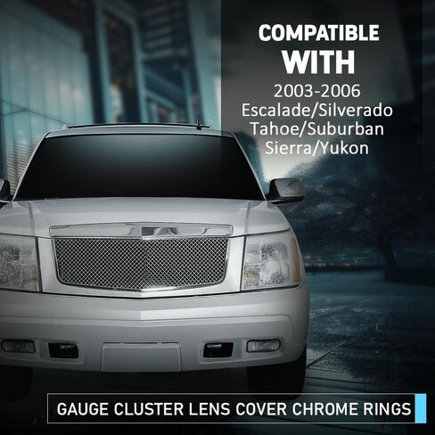 غطاء عدسة Cheda Gauge Cluster Cover Rings متوافقة مع Chevy Silverado Avalanche Tahoe GMC Sierra Yukon Suburban 2003-2006 12240394 in Saudi Arabia