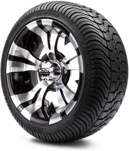 MODZ® Vampire Machined Black 12" Golf Cart Wheels and Arisun Cruze (215/35-12) DOT Low Profile Golf Cart Tires Combo - Set of 4 in Saudi Arabia