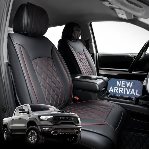 Super Cover® for Dodge Ram Seat Covers 2002-2023 2024 1500, 2010-2023 2024 2500/3500 Pickup Truck for Dodge Ram Leather Seats Covers Crew Mega Cab Waterproof Leather Car Seat Accessories(Front Only) in Saudi Arabia
