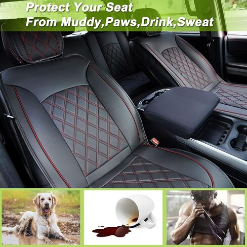 Super Cover® for Dodge Ram Seat Covers 2002-2023 2024 1500, 2010-2023 2024 2500/3500 Pickup Truck for Dodge Ram Leather Seats Covers Crew Mega Cab Waterproof Leather Car Seat Accessories(Front Only) in Saudi Arabia
