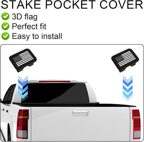 2PCS Courge Account Coves for RAM 1500 ، سهلة تثبيت سرير الشاحنة قبعات السكك الحديدية الشاحنة لدودج رام 2019-2024 الملحقات (نمط العلم الأمريكي) in Saudi Arabia
