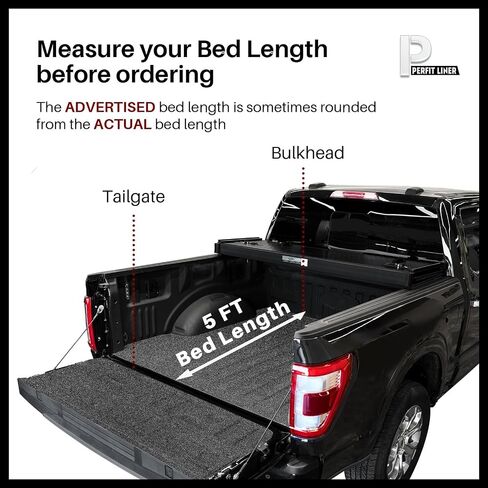 Perfit Liner 5 FT (61") Bed FRP Hard Tri-Fold Tonneau Cover for 2019-2024 Ford Ranger Truck Cargo Topper, Hard Top, 3-Folding | Without Drilling | Not fit Cargo Management Rails | Easy to Install 2025 in Saudi Arabia