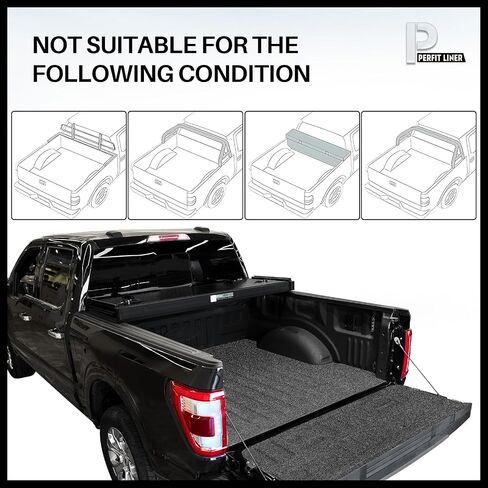 Perfit Liner 5 FT (61") Bed FRP Hard Tri-Fold Tonneau Cover for 2019-2024 Ford Ranger Truck Cargo Topper, Hard Top, 3-Folding | Without Drilling | Not fit Cargo Management Rails | Easy to Install 2025 in Saudi Arabia