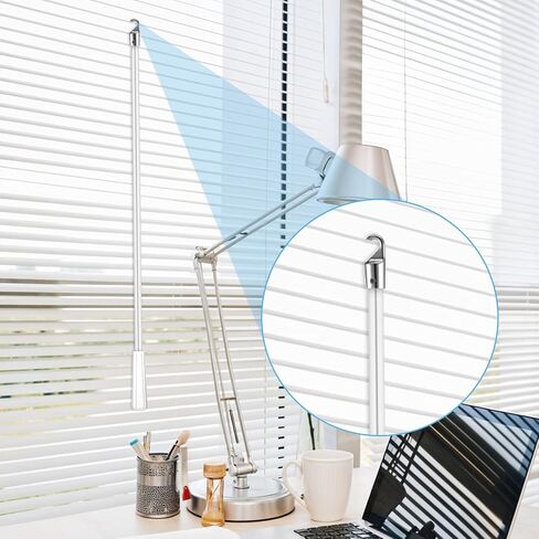 2 Pieces White Fiberglass Blind Wand 17 Inch Vertical Blinds Stick Replacement with Hook and Handle for Window Curtain Door Shades Opener Accessory in Saudi Arabia