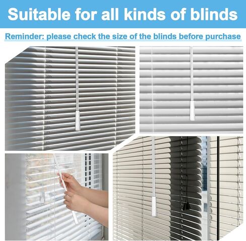 2 Pieces White Fiberglass Blind Wand 17 Inch Vertical Blinds Stick Replacement with Hook and Handle for Window Curtain Door Shades Opener Accessory in Saudi Arabia