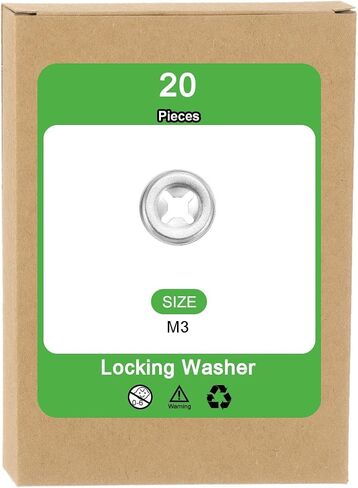 uxcell M3 50Pcs Bearing Clamp Starlock Washer, 304 Stainless Steel Tooth Locking Ring Washers Quick Speed Star Nut Locking Fastener, Silver in Saudi Arabia
