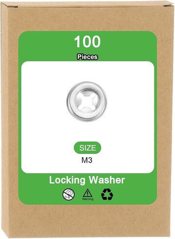 uxcell M3 50Pcs Bearing Clamp Starlock Washer, 304 Stainless Steel Tooth Locking Ring Washers Quick Speed Star Nut Locking Fastener, Silver in Saudi Arabia