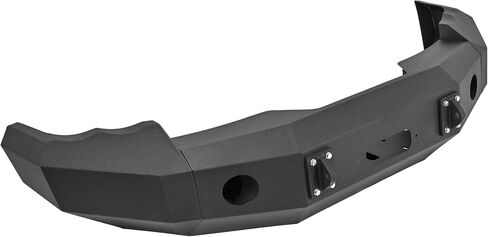 HECASA Front Bumper Compatible with 2002-2005 Dodge Ram 1500 w/Winch Mount & Round Light Hole & Tow Hook Hole Steel Powder Coated Black 3PCs (2 Packages) in Saudi Arabia