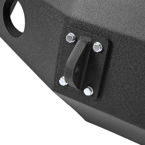 HECASA Front Bumper Compatible with 2002-2005 Dodge Ram 1500 w/Winch Mount & Round Light Hole & Tow Hook Hole Steel Powder Coated Black 3PCs (2 Packages) in Saudi Arabia