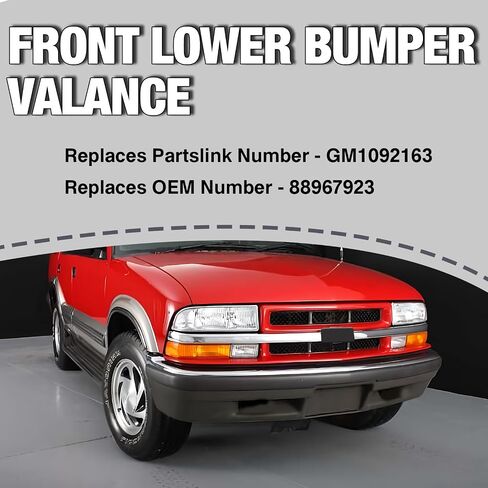 CarPartsDepot Front Lower Bumper Valance Black Compatible With 1998-2005 Chevy S10 / Blazer Except LS Model w/o Fog Lamp Holes in Saudi Arabia