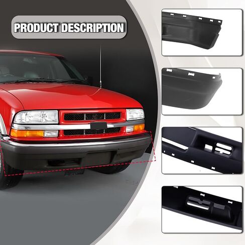 CarPartsDepot Front Lower Bumper Valance Black Compatible With 1998-2005 Chevy S10 / Blazer Except LS Model w/o Fog Lamp Holes in Saudi Arabia