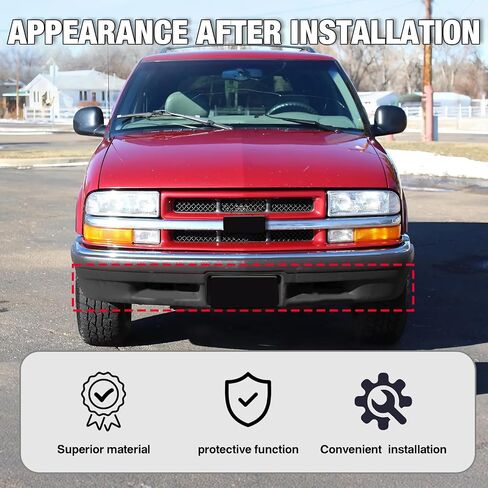CarPartsDepot Front Lower Bumper Valance Black Compatible With 1998-2005 Chevy S10 / Blazer Except LS Model w/o Fog Lamp Holes in Saudi Arabia