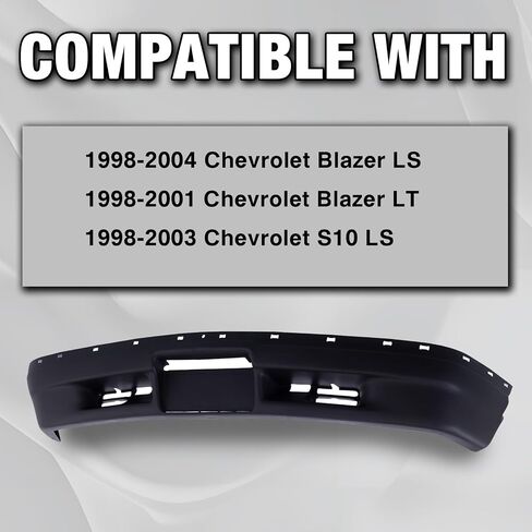 CarPartsDepot Front Lower Bumper Valance Black Compatible With 1998-2005 Chevy S10 / Blazer Except LS Model w/o Fog Lamp Holes in Saudi Arabia