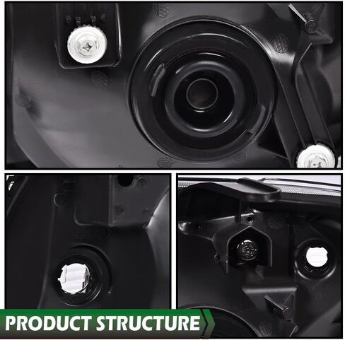 Grand Orange المصابيح الأمامية التجميع المتوافقة مع Toyota Tacoma 2005 2006 2007 2008 2009 2010 2011 Bumper Headpamp Smoke Lens Black Housing Reflector in Kuwait