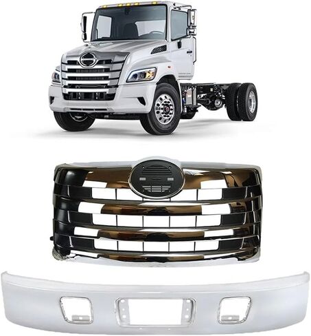 Mytee Products Front Bumper Compatible with Hino 238, 268, 258, 338 - Heavy Duty Front Bumper Cover Reinforcement for Trucks - Replaces 52101E0A91, 21473, 564.54024, AM56454024 in Kuwait