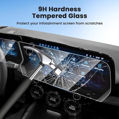 2PCS Screen Protector for 2021-2025 Jeep Grand Cherokee L/Dodge Durango/Chrysler Pacifica, 10.1 Inch Touch Screen Protector Cover Tempered Glass Navigation Display Protective Film in Kuwait