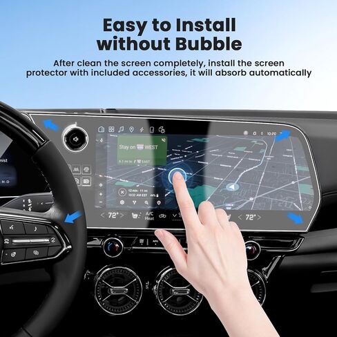 2PCS Screen Protector for 2021-2025 Jeep Grand Cherokee L/Dodge Durango/Chrysler Pacifica, 10.1 Inch Touch Screen Protector Cover Tempered Glass Navigation Display Protective Film in Kuwait