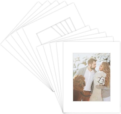 Golden State Art, Pack of 25, Acid-Free Black Pre-Cut 16x20 Picture Mat for 11x14 Photo with White Core Bevel Cut Frame Mattes in Kuwait