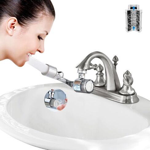 Water Filter for Sink Faucet,1080° Rotating Tap Extender, Remove Chlorine, Taste,Odor More Than 99% Relieve Dry, Rough&Itchy Senstive Skin for Bathroom Face Wash (3pcs Filter Replacements) in Saudi Arabia