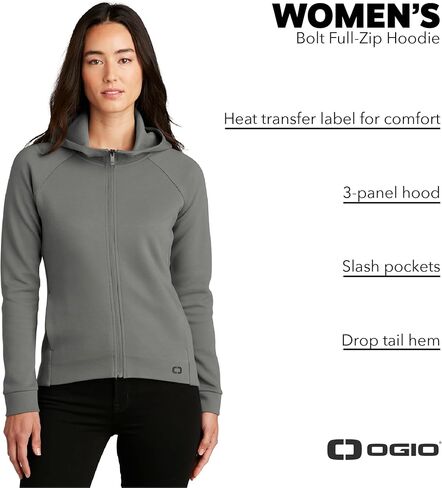 Ogio Women's Bolt Full zip Hoodie | سترة مضغوطة مزدوجة للنساء ، طبقة منظمة للعمل وارتداء غير رسمي in Saudi Arabia