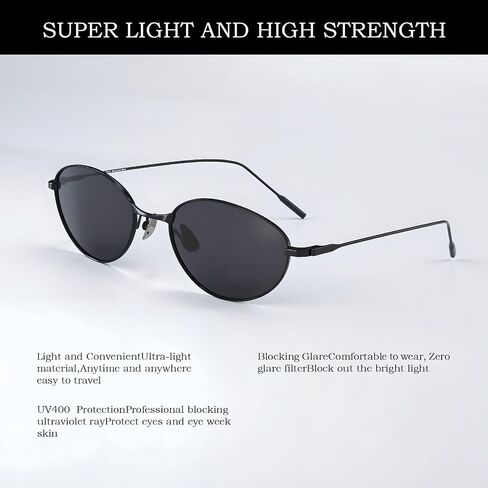 نظارة شمسية مستقطبة UV400 حماية مضادة لخطاد HD Lenstrendy Women Lightweight Titanium Metal Frame 13.3g in Kuwait