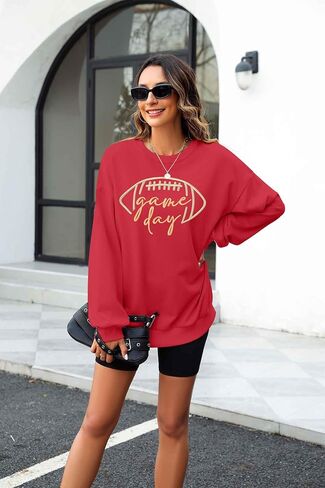 Egelexy Game Day Sweatshirt Football Thospits ： نساء كرة القدم التطريز Sweatshirts موسم كرة القدم in Saudi Arabia