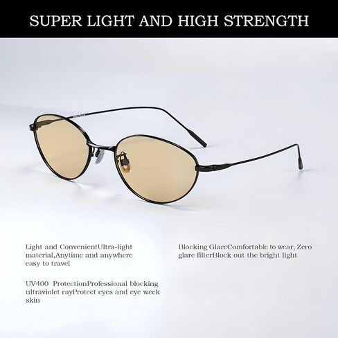 نظارة شمسية مستقطبة UV400 حماية مضادة لخطاد HD Lenstrendy Women Lightweight Titanium Metal Frame 13.3g in Kuwait