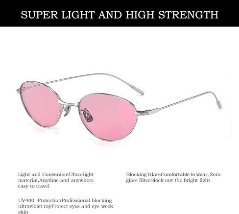 نظارة شمسية مستقطبة UV400 حماية مضادة لخطاد HD Lenstrendy Women Lightweight Titanium Metal Frame 13.3g in Kuwait