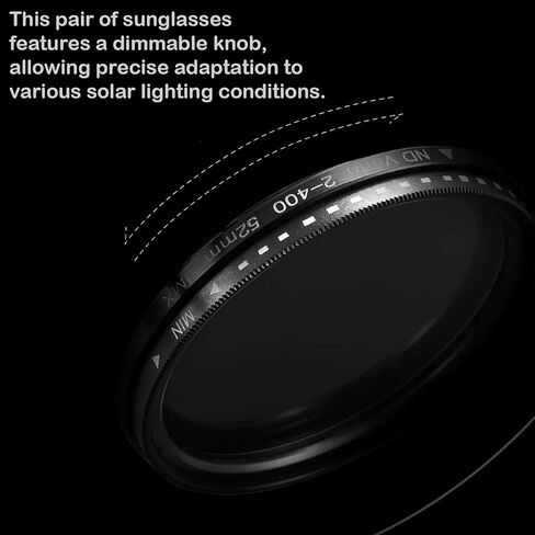 Dehiraen Men's Adjustable Tint Polarized Round Sunglasses – ND9 Stepless Lens with 1-9 Gear Transition, UV400 Protection, Retro Beach Shades for Fishing & Driving + Hard Case in Saudi Arabia
