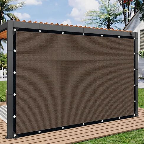 Sun Shade Cloth for Outdoor Patio,Pergola Shade Cover with Grommets Deck Shade Privacy Screen Balcony,90% UV Protection Shade Fabric Brown Sunshades for Garden Backyard Outdoor,Mocha-8x10FT in Kuwait
