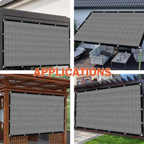 Sun Shade Cloth for Outdoor Patio,Pergola Shade Cover with Grommets Deck Shade Privacy Screen Balcony,90% UV Protection Shade Fabric Brown Sunshades for Garden Backyard Outdoor,Mocha-8x10FT in Kuwait