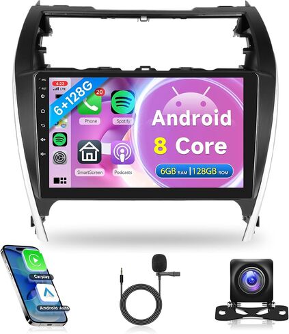 6G+128G 8 Core Android 13 Car Stereo Car Radio for Toyota Camry 2012 2013 2014 Wireless Carplay DSP-36, Rimoody 10.1'' Touchscreen GPS WiFi Bluetooth FM/RDS Mirror Link 59-UI Themes Backup Camera in Saudi Arabia