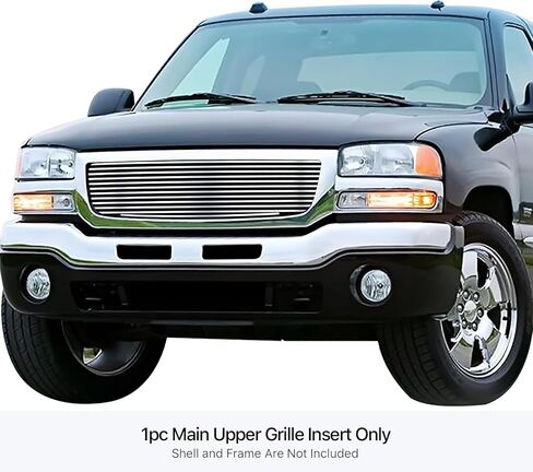 Off Roader eGrille Compatible with GMC Sierra 1500 1500HD 2500HD 3500 2003-2006 & 03-04 2500 & 07 Classic Style Main Upper Stainless Steel Black 8x6 Horizontal Billet Grille Insert BGC-28G4628 in Kuwait