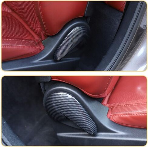 2 Set of - Carbon Fiber Adjustive Handle Panel Cover Trim Left Right ABS 2010-2019 for Dodge for Challenger 2010-2019 in Saudi Arabia