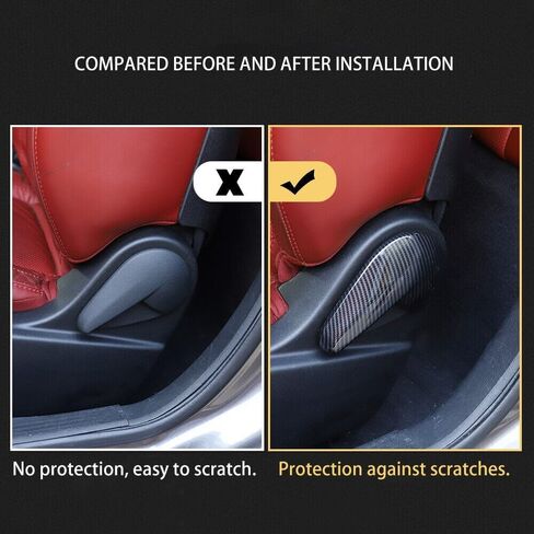 2 Set of - Carbon Fiber Adjustive Handle Panel Cover Trim Left Right ABS 2010-2019 for Dodge for Challenger 2010-2019 in Saudi Arabia