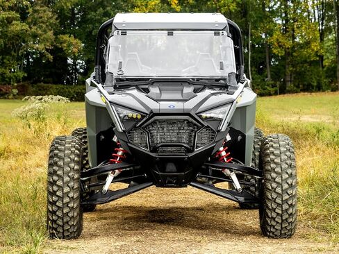 SuperATV Scratch Resistant 3-in-1 Flip Windshield for 2020-2021 Polaris RZR PRO XP, XP 4, Full, Half Or Vented Positions, Made of 1/4" Polycarbonate 250x Stronger than Glass, Pre-Assembled, USA Made in Saudi Arabia