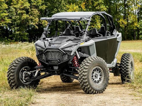 SuperATV Scratch Resistant 3-in-1 Flip Windshield for 2020-2021 Polaris RZR PRO XP, XP 4, Full, Half Or Vented Positions, Made of 1/4" Polycarbonate 250x Stronger than Glass, Pre-Assembled, USA Made in Saudi Arabia