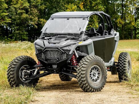 SuperATV Scratch Resistant 3-in-1 Flip Windshield for 2020-2021 Polaris RZR PRO XP, XP 4, Full, Half Or Vented Positions, Made of 1/4" Polycarbonate 250x Stronger than Glass, Pre-Assembled, USA Made in Saudi Arabia