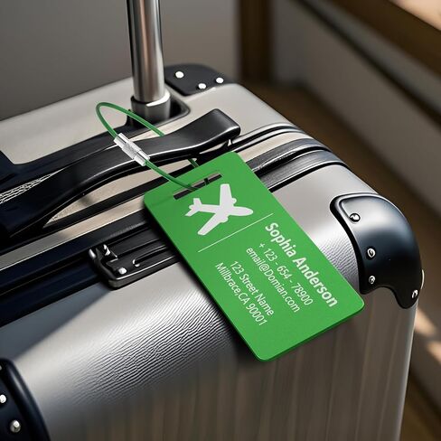 4 Personalized Metal Luggage Tags, Laser Engrave Name and Logo, Custom Aluminum Suitcase Tags with Steel Ring, for Travel, Backpack, Baggage (Blue) in Kuwait