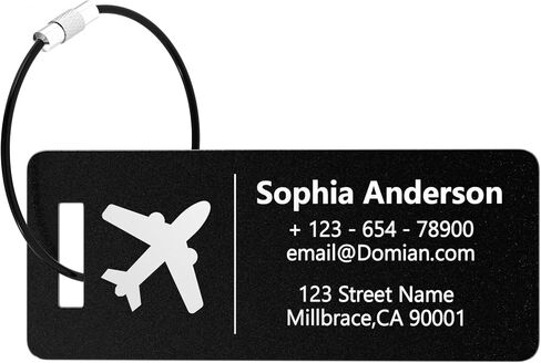 4 Personalized Metal Luggage Tags, Laser Engrave Name and Logo, Custom Aluminum Suitcase Tags with Steel Ring, for Travel, Backpack, Baggage (Blue) in Saudi Arabia