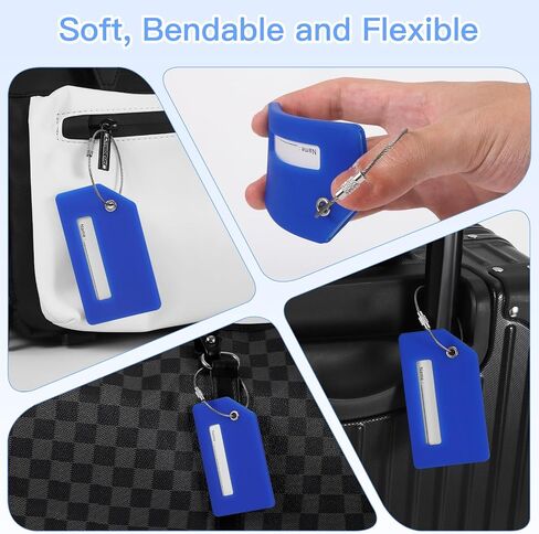 2 Pcs Silicone Luggage Tag for Suitcases with Stainless Loop, 8 Pcs Luggage Wheel Covers, Wear-Resistant, Anti-Noise, Silicone Luggage Wheel Protective Covers for 2-2.4" Spinner Wheel. (Yellow) in Saudi Arabia