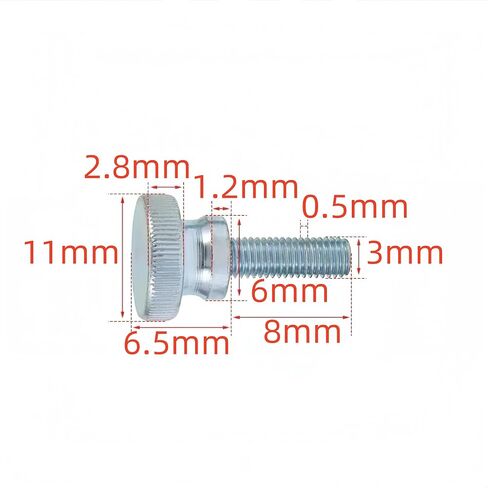 NACX M3 x 8 مم براغي إبهام ذات رأس مسطح ومسامير يدوية، فولاذ كربوني، مطلي بالزنك، متري، 25 قطعة in Saudi Arabia