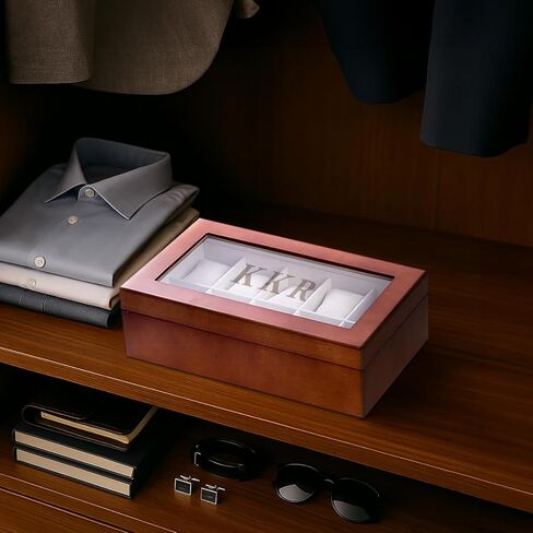 Bey-Berk Custom Personalized 1-48 Slot Watch Box Organizer Solid Wood with Glass Display Top in Saudi Arabia