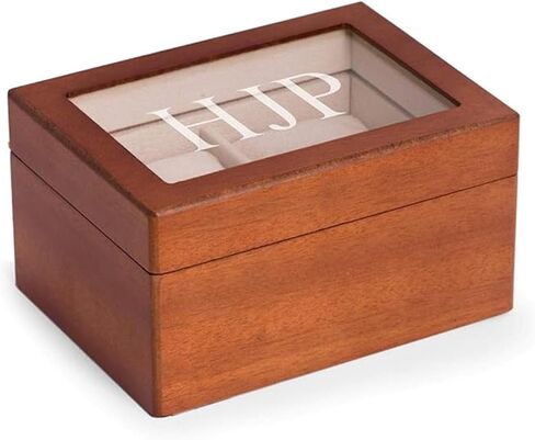 Bey-Berk Custom Personalized 1-48 Slot Watch Box Organizer Solid Wood with Glass Display Top in Saudi Arabia